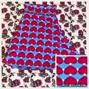 Lularoe Azure Skirt Hearts Medium